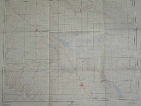 Map of Warner County, Alberta, West of Fourth Meridian, Scale 1:50,000