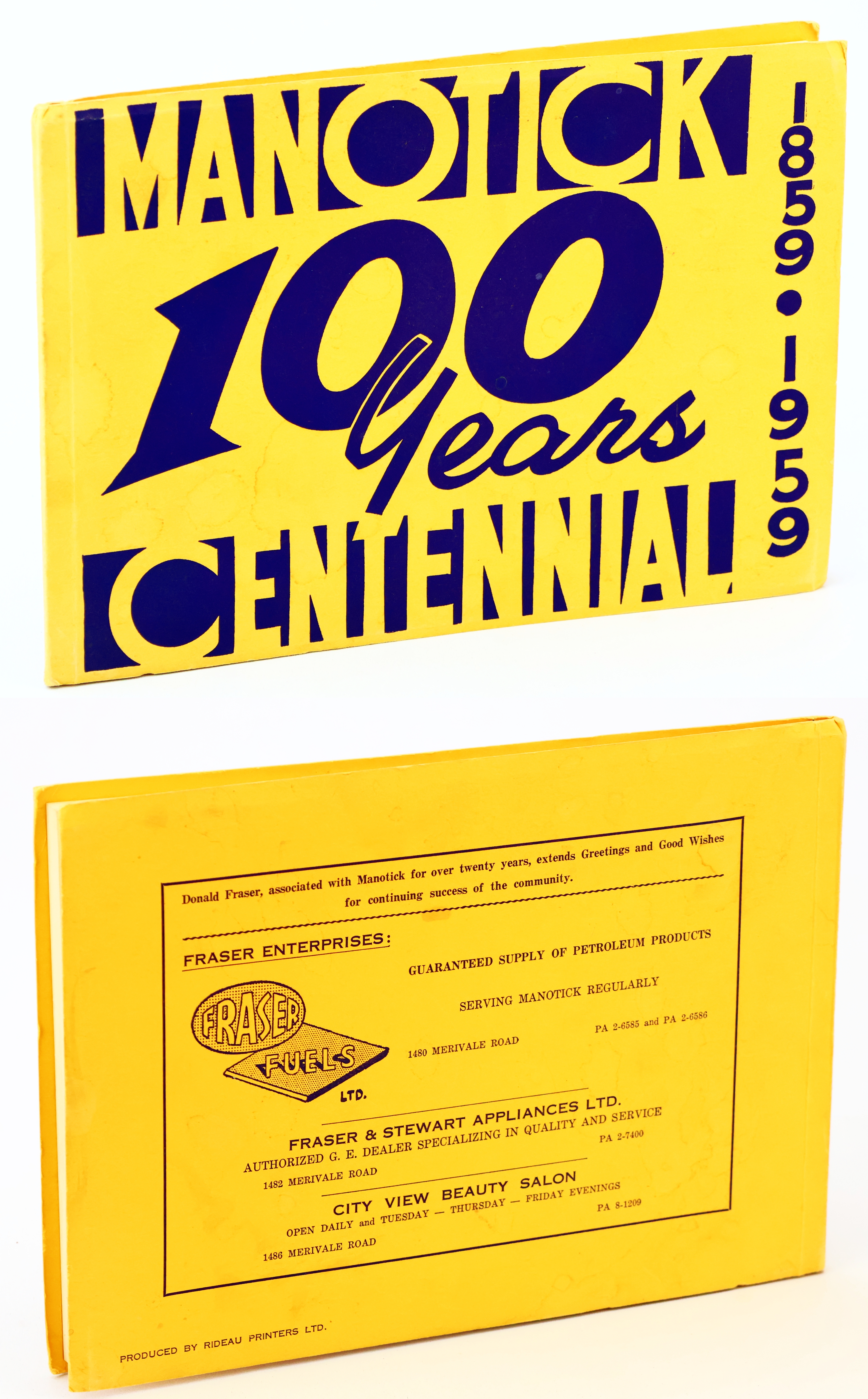 The Manotick Story - Manotick's Centennial Year Souvenir Book 1859-1959 [Ontario Local History]