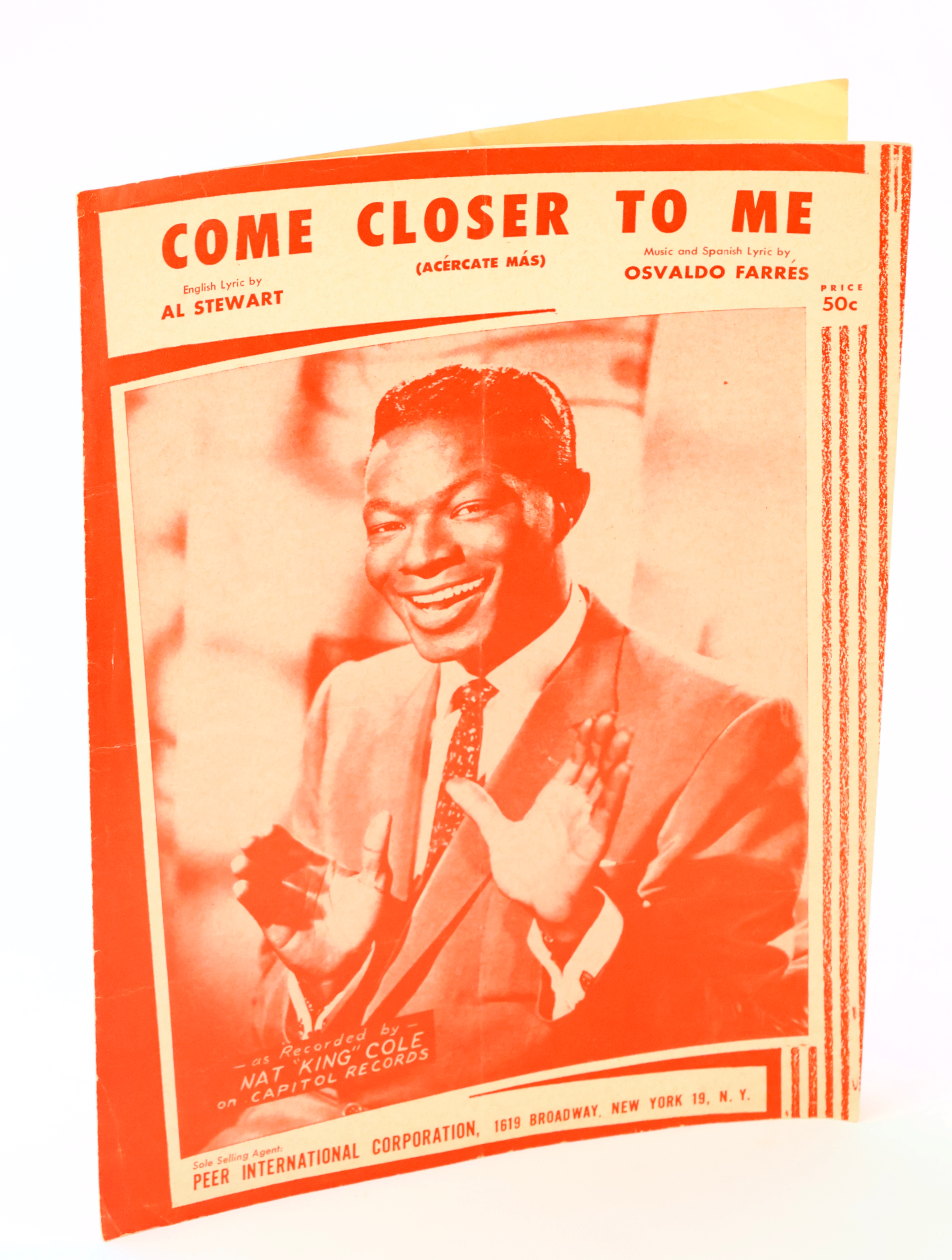 Image for Come Closer To Me (Acercate Mas) - As Recorded by Nat King Cole: Piano Sheet Music with Lyrics and Chords Come Closer To Me (Acercate Mas) - As Recorded by Nat King Cole: Piano Sheet Music with Lyrics and Chords